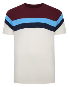 Bigdude Striped Colour Block T-Shirt Burgundy Tall